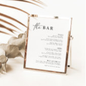 Schwarz-weiß Minimalistisches Bar Menu für moderne