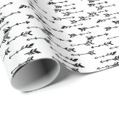 Schwarz-weiß minimalistisches Boho-Pfeilmuster Geschenkpapier (Rolleneckpunkt)