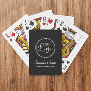 Schwarz-weiß minimalistisches Business-Logo Promo Spielkarten