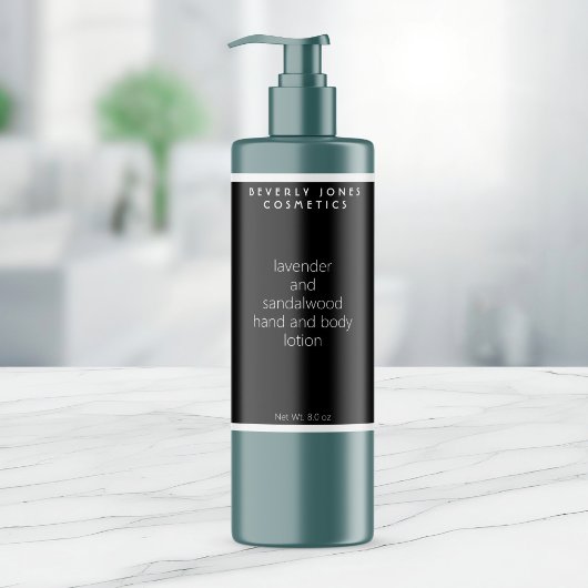 Schwarz-weiß-minimalistisches Etikett für Kosmetik