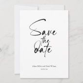 Schwarz/Weiß Minimalistisches, feines Save the Dat Einladung (Vorderseite)