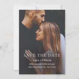 Schwarz-Weiß-Minimalistisches Foto Save The Date