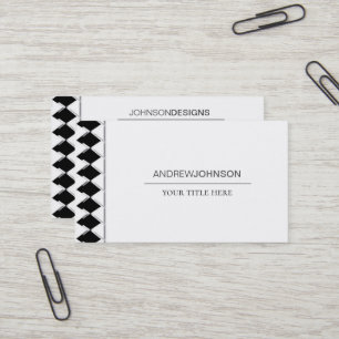 Schwarz-weiß minimalistisches geometrisches Design Visitenkarte