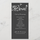 Schwarz-weiß minimalistisches Hochzeitsprogramm mi Programm (Rückseite)