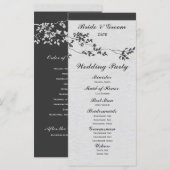 Schwarz-weiß minimalistisches Hochzeitsprogramm mi Programm (Vorne/Hinten)