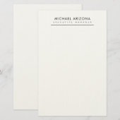 Schwarz-Weiß-Minimalistisches modernes Design Briefpapier (Vorne/Hinten)