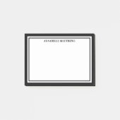 Schwarz-weiß minimalistisches Monogramm Post-it Klebezettel (Vorderseite)