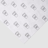 Schwarz-Weiß-Minimalistisches Niedlich-Kaffeecup-M Seidenpapier (Ausschnitt)