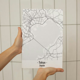 Schwarz-Weiß-Minimalistisches Tokyo City-Poster Poster