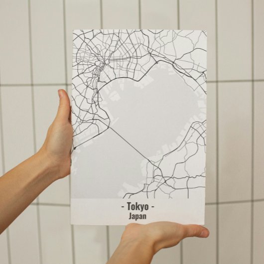 Schwarz-Weiß-Minimalistisches Tokyo City-Poster Poster