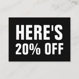 Schwarz-Weiß-Minimalkarte Rabattkarte