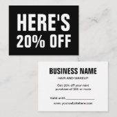 Schwarz-Weiß-Minimalkarte Rabattkarte (Vorne/Hinten)