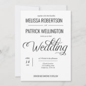 Schwarz-Weiß-MinimalWedding Einladung (Vorderseite)