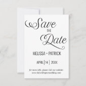 Schwarz-Weiß-MinimalWedding Save The Date (Vorderseite)