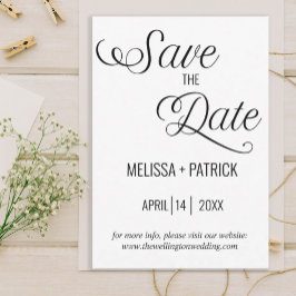 Schwarz-Weiß-MinimalWedding Save The Date