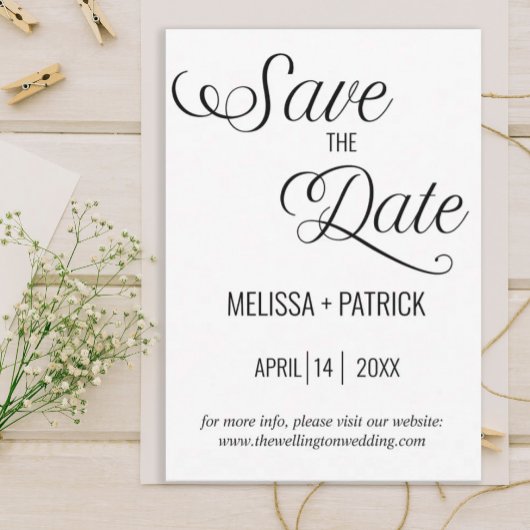 Schwarz-Weiß-MinimalWedding Save The Date