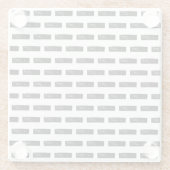 Schwarz-Weiß "Minus" Mathematik Symbol Lino Cut Glasuntersetzer (Rückseite)