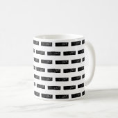 Schwarz-Weiß "Minus" Mathematik Symbol Lino Cut Kaffeetasse (VorderseiteRechts)