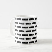 Schwarz-Weiß "Minus" Mathematik Symbol Lino Cut Kaffeetasse (Vorderseite Links)