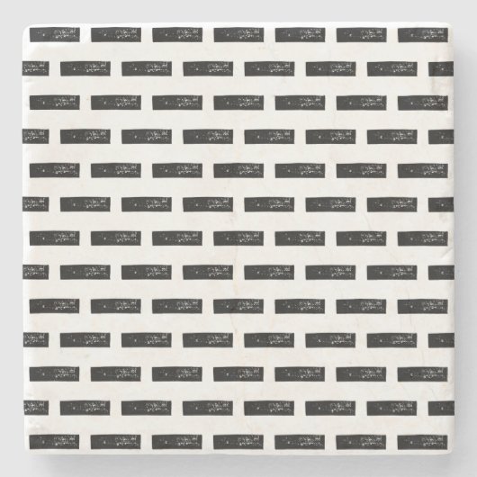 Schwarz-Weiß "Minus" Mathematik Symbol Lino Cut Steinuntersetzer (Vorderseite)