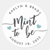 Schwarz-Weiß-Minze als Gastgeschenk Hochzeit Runder Aufkleber (Vorderseite)