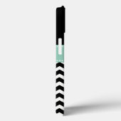 Schwarz-weiß-Minze-Grün-Zickzack-Monogramm Case-Mate iPhone Hülle (Rückseite / Rechts)