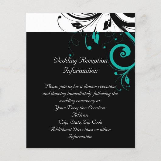 Schwarz-Weiß mit Aquamarinem Rückwärtswirbel (Vorderseite)