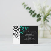 Schwarz-Weiß mit Aquamarinem Rückwärtswirbel Begleitkarte (Stehend Vorderseite)