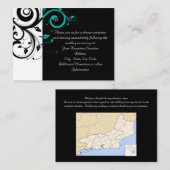 Schwarz-Weiß mit Aquamarinem Rückwärtswirbel Begleitkarte (Vorne/Hinten)