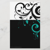 Schwarz-Weiß mit Aquamarinem Rückwärtswirbel Flyer (Hinten)