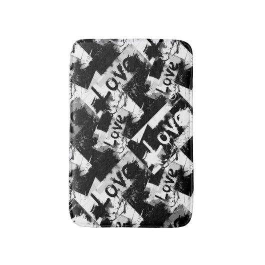Schwarz-Weiß mit Flecken in der Liebe Badematte (Vorderseite Vertikal)