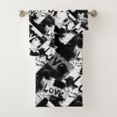 Schwarz-Weiß mit Flecken in der Liebe Badhandtuch Set (Insitu)