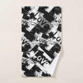 Schwarz-Weiß mit Flecken in der Liebe Badhandtuch Set (Handtuch)