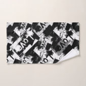 Schwarz-Weiß mit Flecken in der Liebe Badhandtuch Set (Handtuch)
