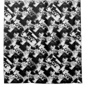 Schwarz-Weiß mit Flecken in der Liebe Duschvorhang (Vorderseite)