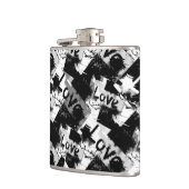 Schwarz-Weiß mit Flecken in der Liebe Flachmann (Links)