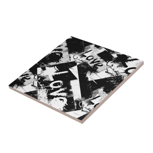 Schwarz-Weiß mit Flecken in der Liebe Fliese (Seite)