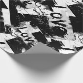 Schwarz-Weiß mit Flecken in der Liebe Geschenkpapier (Ecke)
