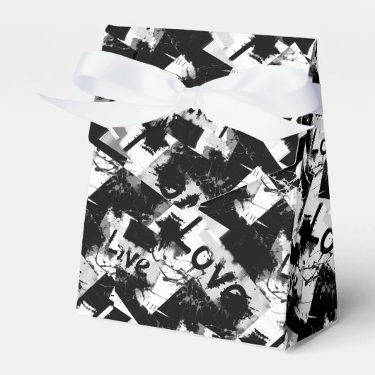 Schwarz-Weiß mit Flecken in der Liebe Geschenkschachtel (Vorderseite)