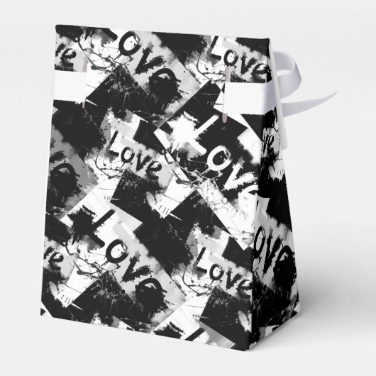 Schwarz-Weiß mit Flecken in der Liebe Geschenkschachtel (Rückseite)