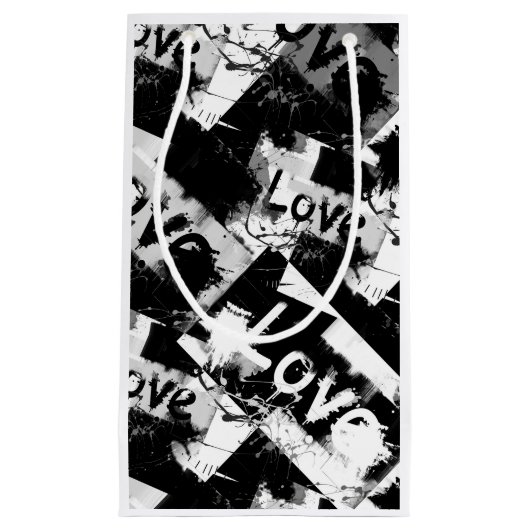 Schwarz-Weiß mit Flecken in der Liebe Kleine Geschenktüte (Vorderseite)