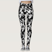Schwarz-Weiß mit Flecken in der Liebe Leggings (Vorderseite)