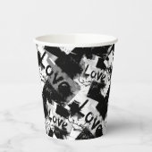 Schwarz-Weiß mit Flecken in der Liebe Pappbecher (Links)