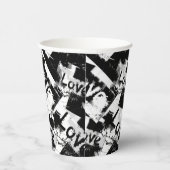 Schwarz-Weiß mit Flecken in der Liebe Pappbecher (Rechts)