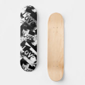 Schwarz-Weiß mit Flecken in der Liebe Skateboard (Vorderseite)