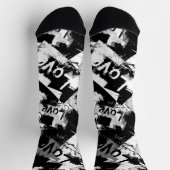 Schwarz-Weiß mit Flecken in der Liebe Socken (Oben)
