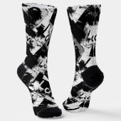 Schwarz-Weiß mit Flecken in der Liebe Socken (Gewinkelt)