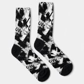 Schwarz-Weiß mit Flecken in der Liebe Socken (Rechts)