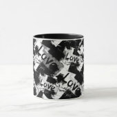 Schwarz-Weiß mit Flecken in der Liebe Tasse (Zentrum)