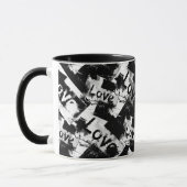 Schwarz-Weiß mit Flecken in der Liebe Tasse (Links)